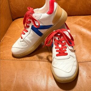 MIA Cream Sneakers with Vibrant Red and Blue Accents NWOT